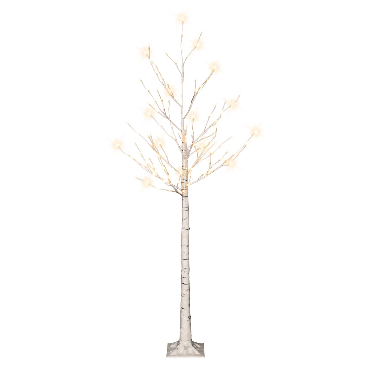 6ft. Pre-Lit White Artificial Twig Tree, Warm White LED Lights